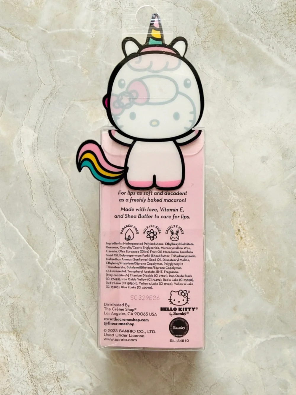 The Crème Shop x Hello Kitty Macaron Lip Balm Sweet Sprinkles Limited Edition
